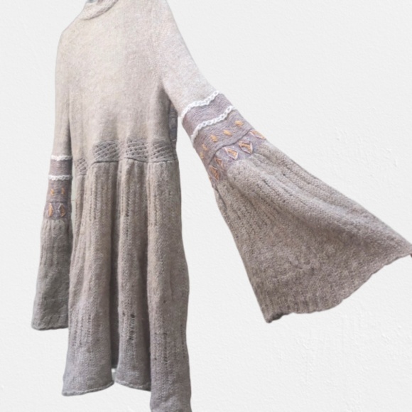Free People Mohair blend Sweater dress BOHO sleeve - Picture 6 of 8